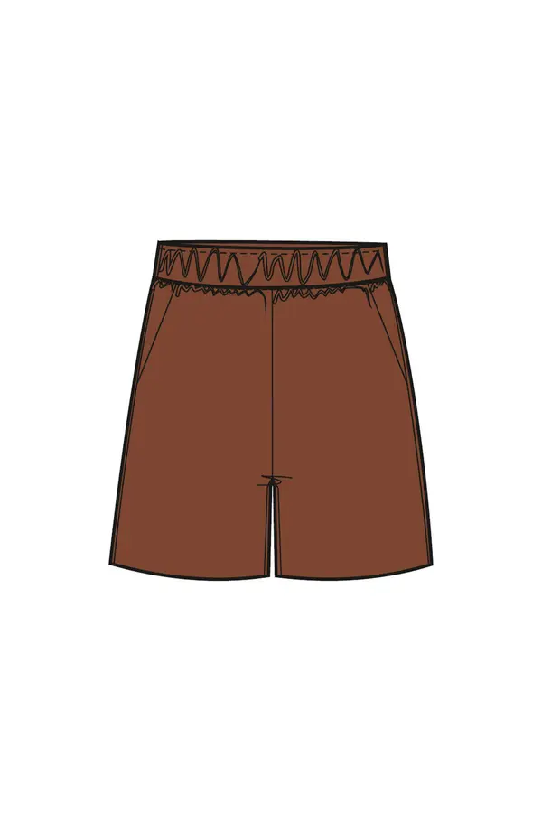Marisse Marisse Women's Shorts L-Sh-4013 Brown
