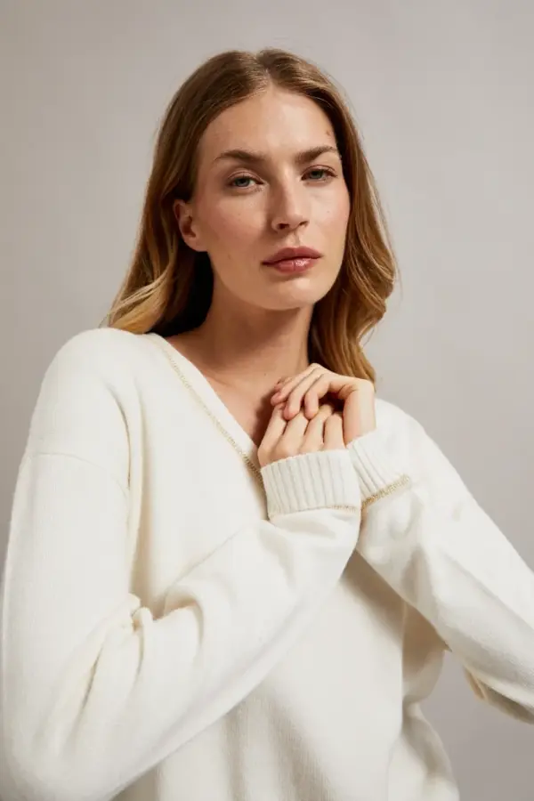 Marisse Marisse Women's Sweater Z-Sw-4518 Off White