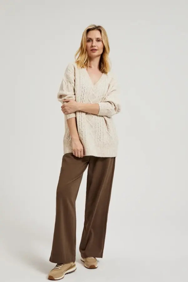 Marisse Marisse Women's Sweater Z-Sw-4536 L.Beige Mel