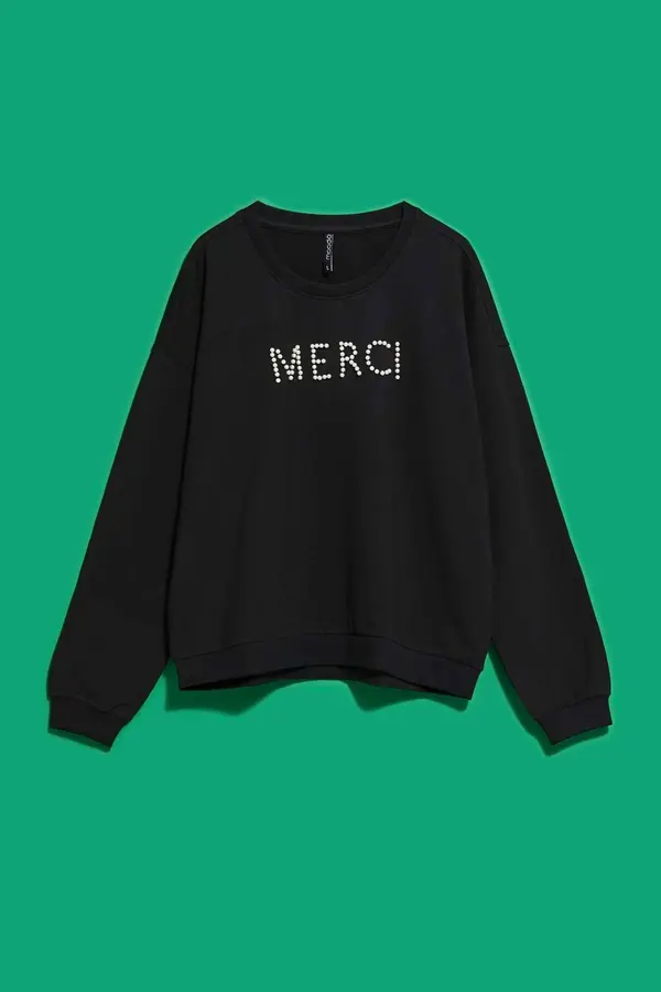 Marisse Marisse Women's Sweatshirt L-Bl-4007 Black