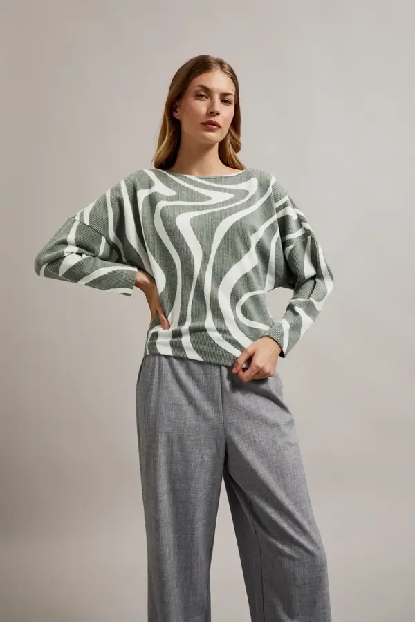 Marisse Marisse Women's Sweatshirt Z-Bl-4522 D.Olive