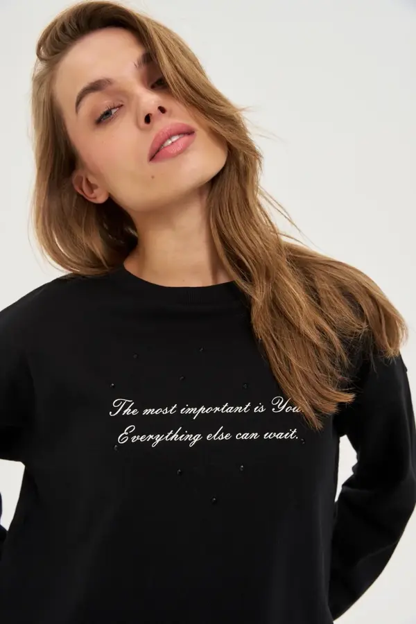 Marisse Marisse WOMEN'S SWEATSHIRT Z-BL-4805 BLACK