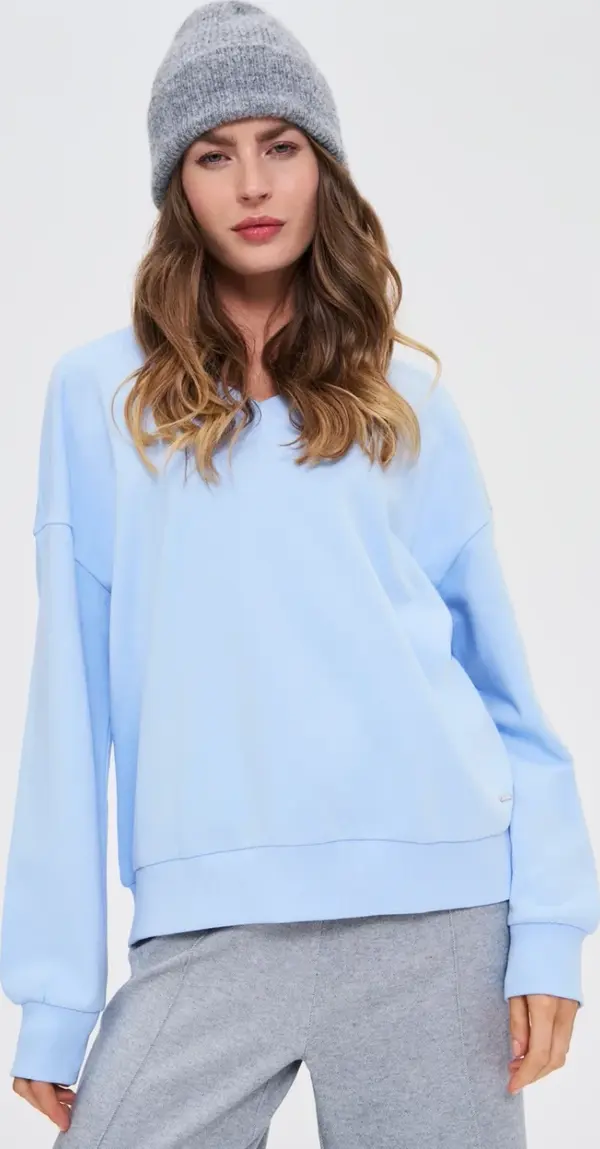 Marisse Marisse WOMEN'S SWEATSHIRT Z-BL-4807 L.BLUE