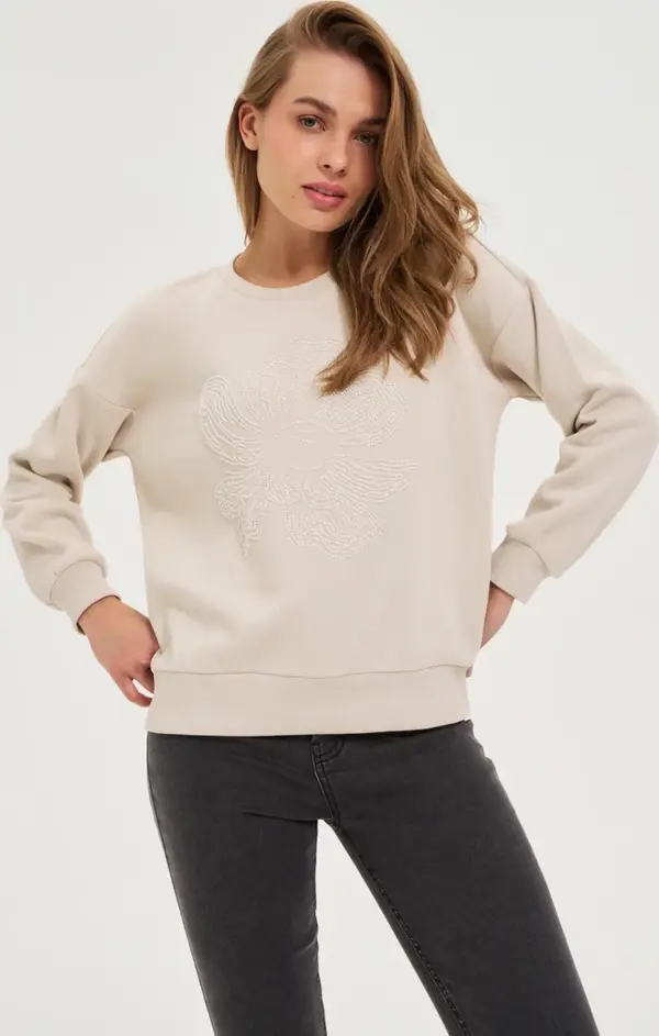 Marisse Marisse WOMEN'S SWEATSHIRT Z-BL-4816 L.BEIGE