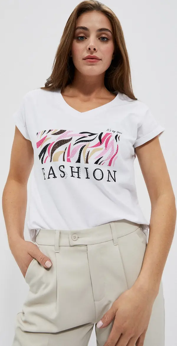 Marisse Marisse Women's T-Shirt L-Ts-4004 White