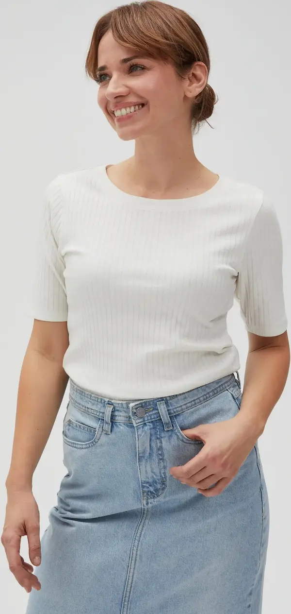 Marisse Marisse Women's T-Shirt L-Ts-4602 Off White