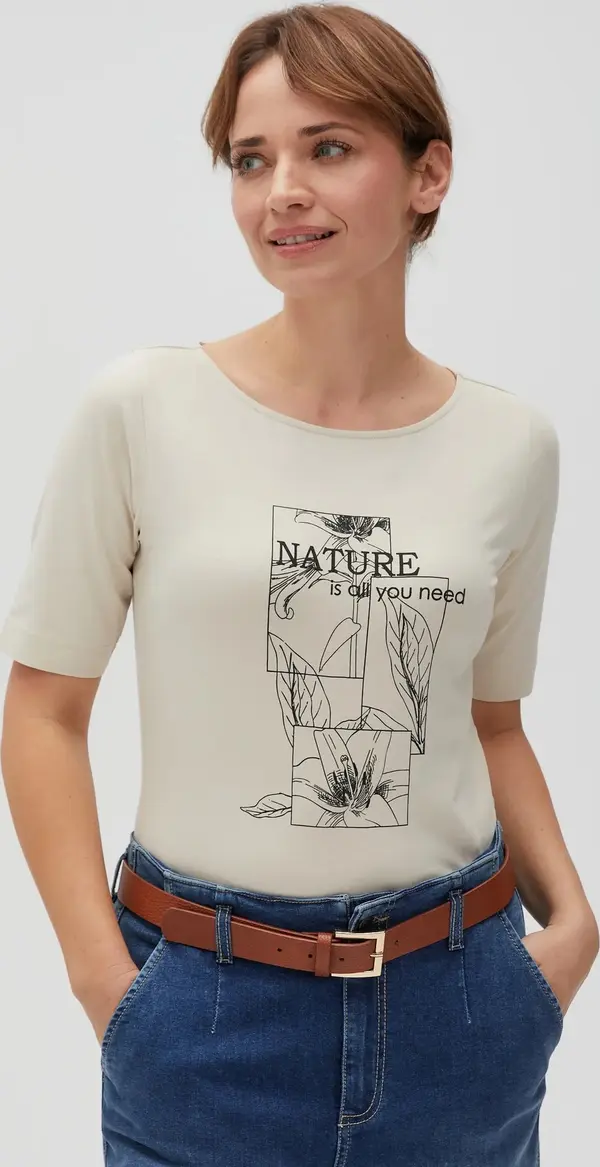 Marisse Marisse Women's T-Shirt L-Ts-4610 L.Beige