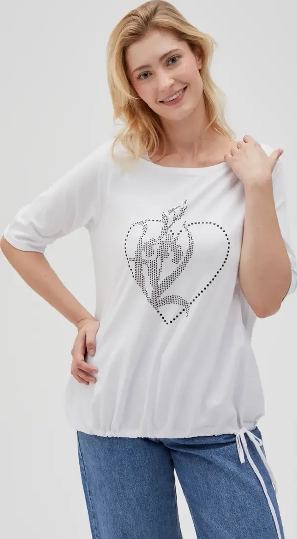 Marisse Marisse Women's T-Shirt L-Ts-4611 White