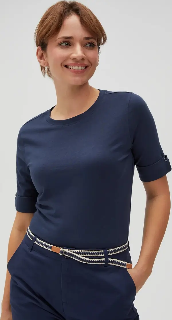 Marisse Marisse Women's T-Shirt L-Ts-4616 Navy