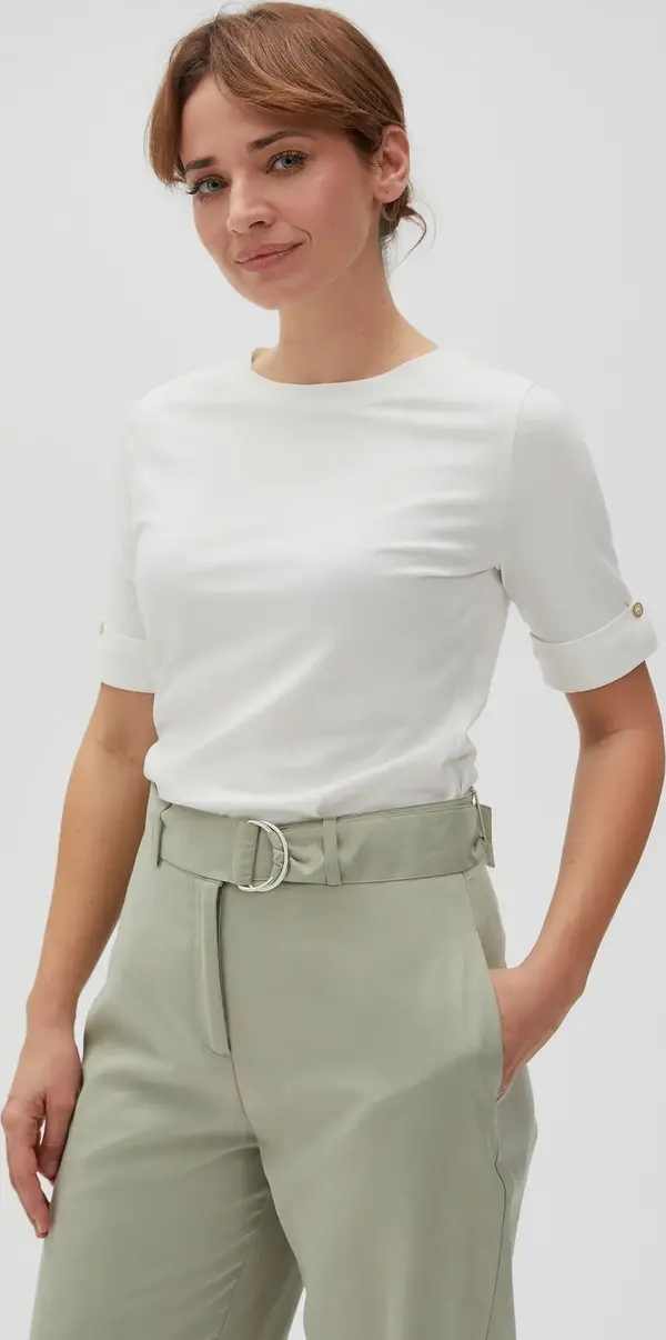 Marisse Marisse Women's T-Shirt L-Ts-4616 Off White