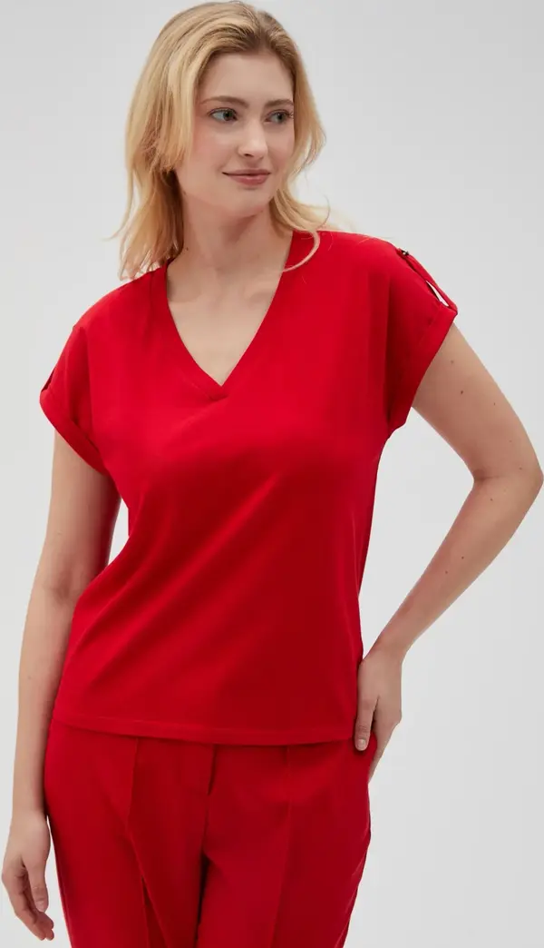Marisse Marisse Women's T-Shirt L-Ts-4621 Red