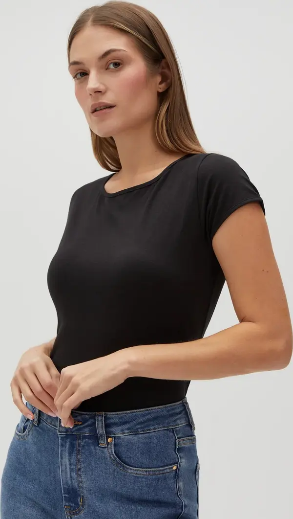 Marisse Marisse Women's T-Shirt L-Ts-4622 Black