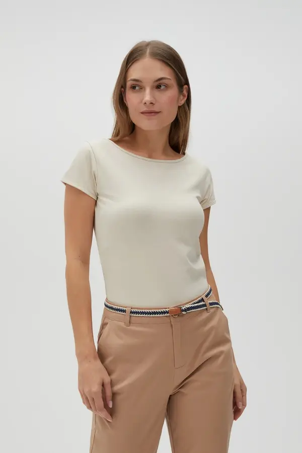 Marisse Marisse Women's T-Shirt L-Ts-4622 L.Beige