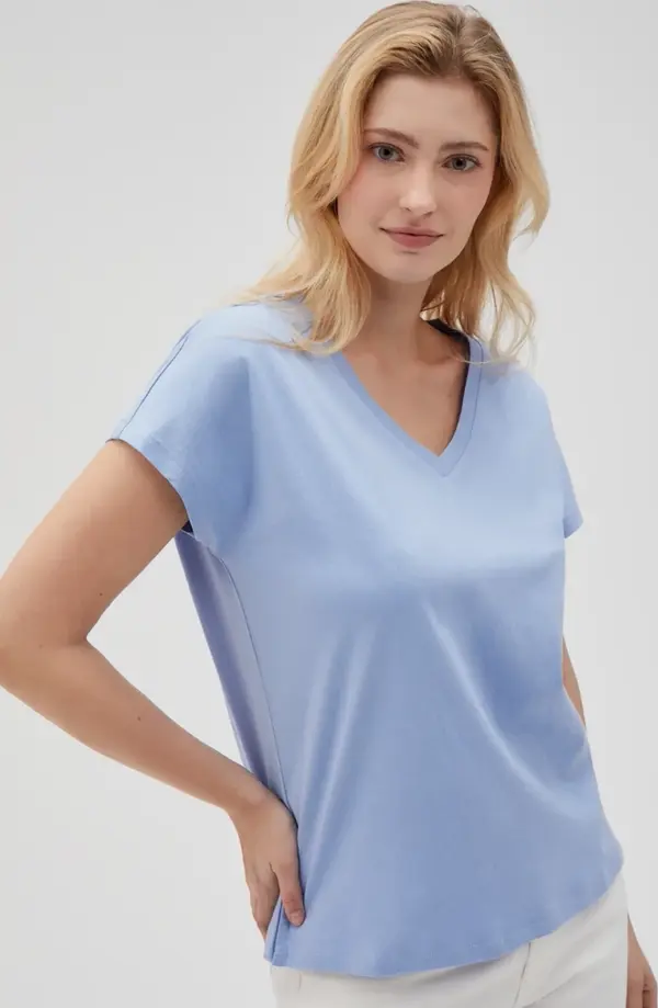 Marisse Marisse Women's T-Shirt L-Ts-4623 Blue