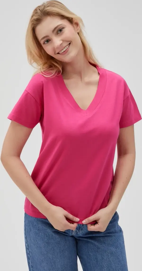 Marisse Marisse Women's T-Shirt L-Ts-4625 Fuchsia