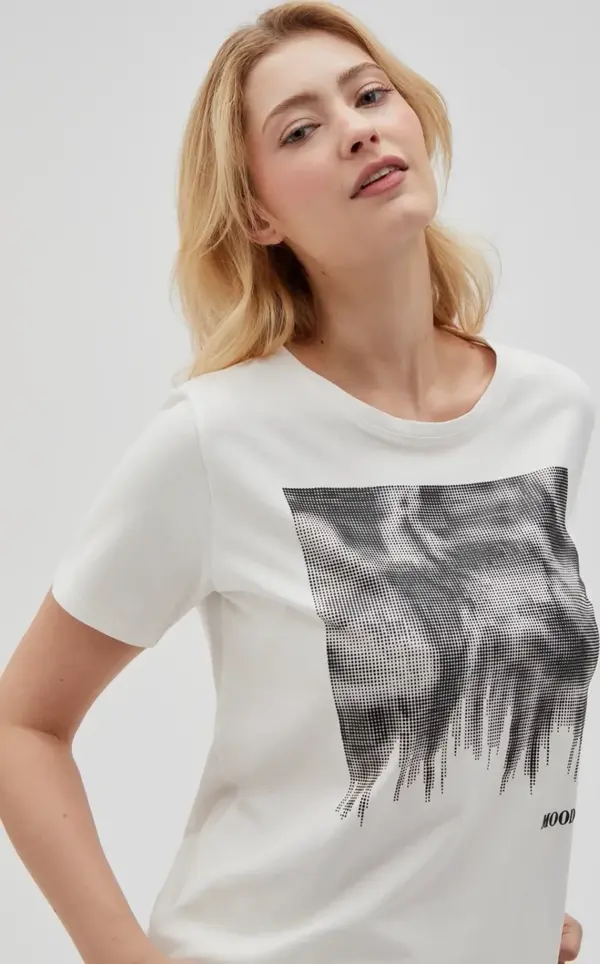 Marisse Marisse Women's T-Shirt L-Ts-4629 Off White