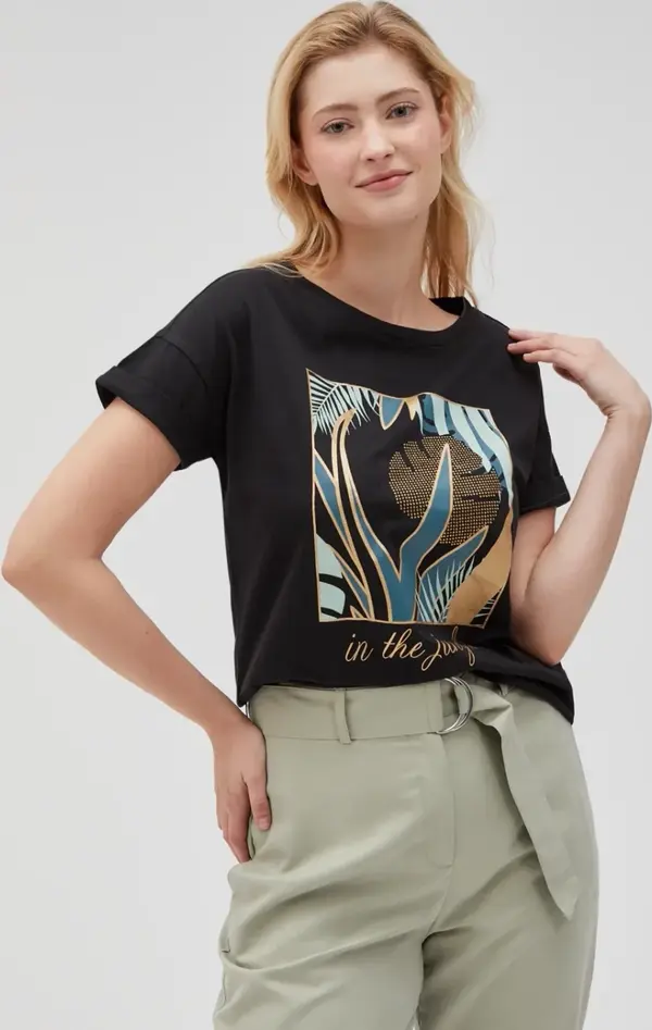 Marisse Marisse Women's T-Shirt L-Ts-4633 Black