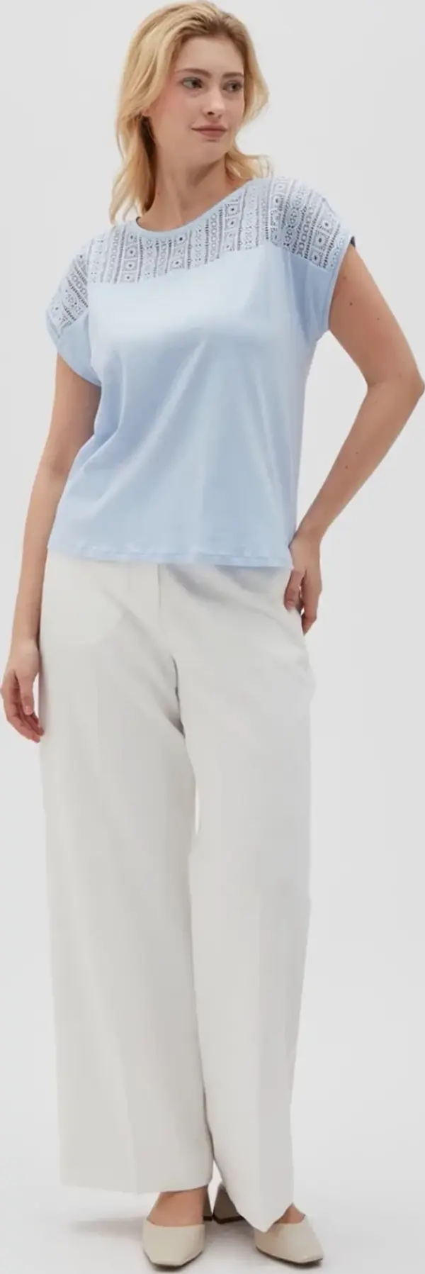 Marisse Marisse Women's T-Shirt L-Ts-4641 L.Blue