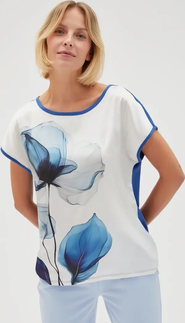 Marisse Marisse Women's T-Shirt L-Ts-4646 L.Blue