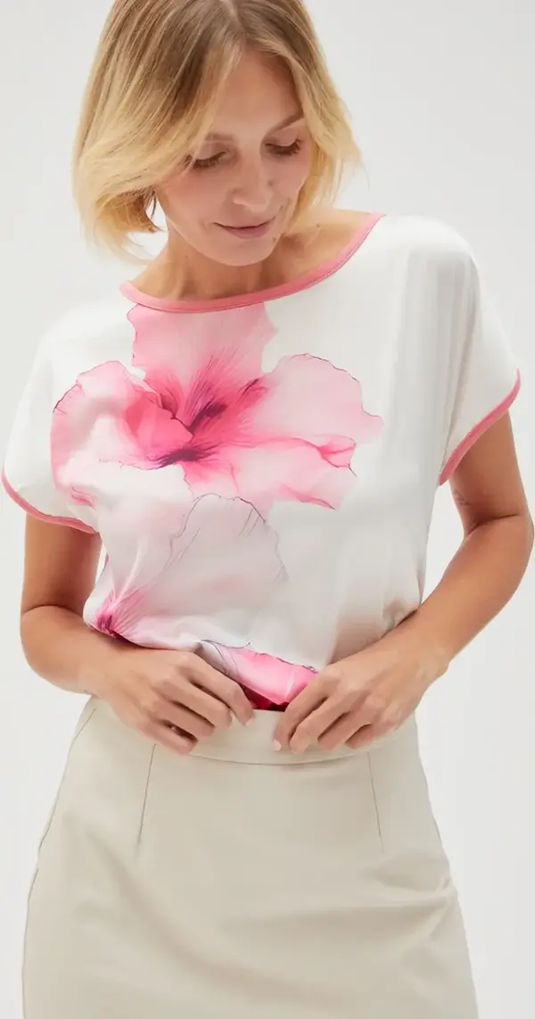 Marisse Marisse Women's T-Shirt L-Ts-4646 L.Pink