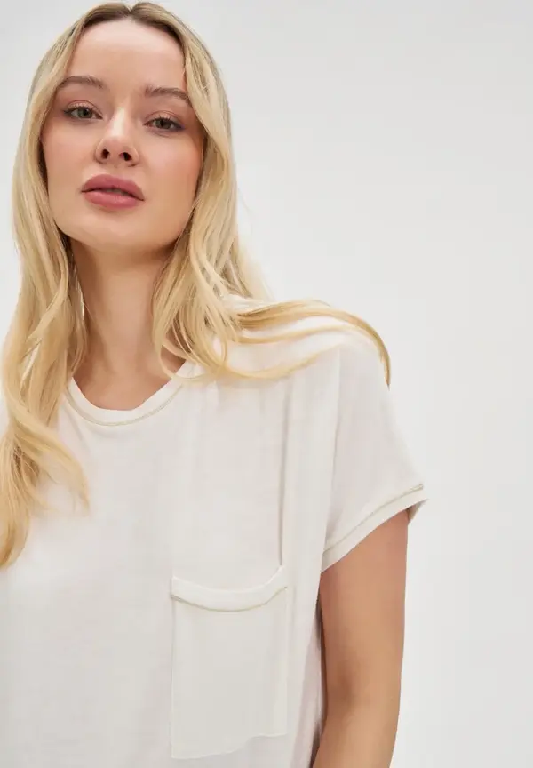 Marisse Marisse Women's T-Shirt L-Ts-4693 Off White