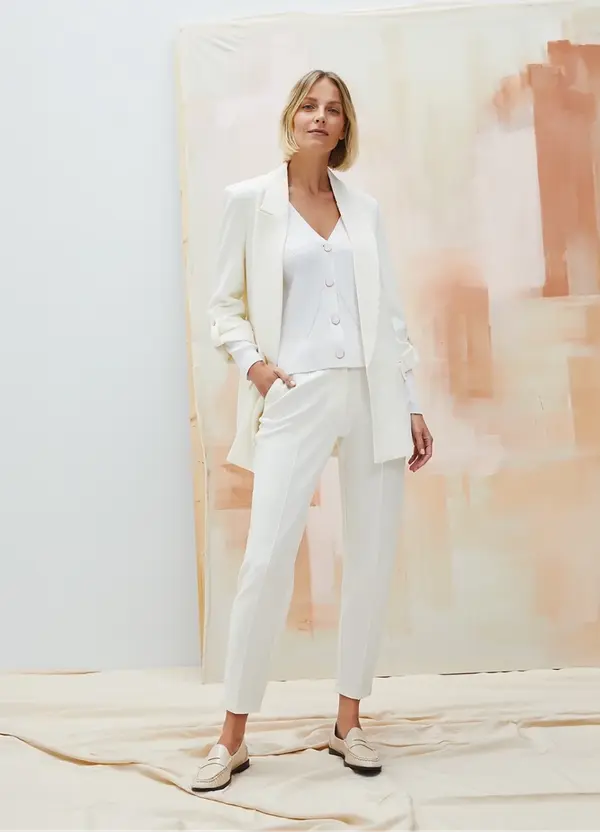 Marisse Marisse Women's Trousers L-Sp-4605 Off White