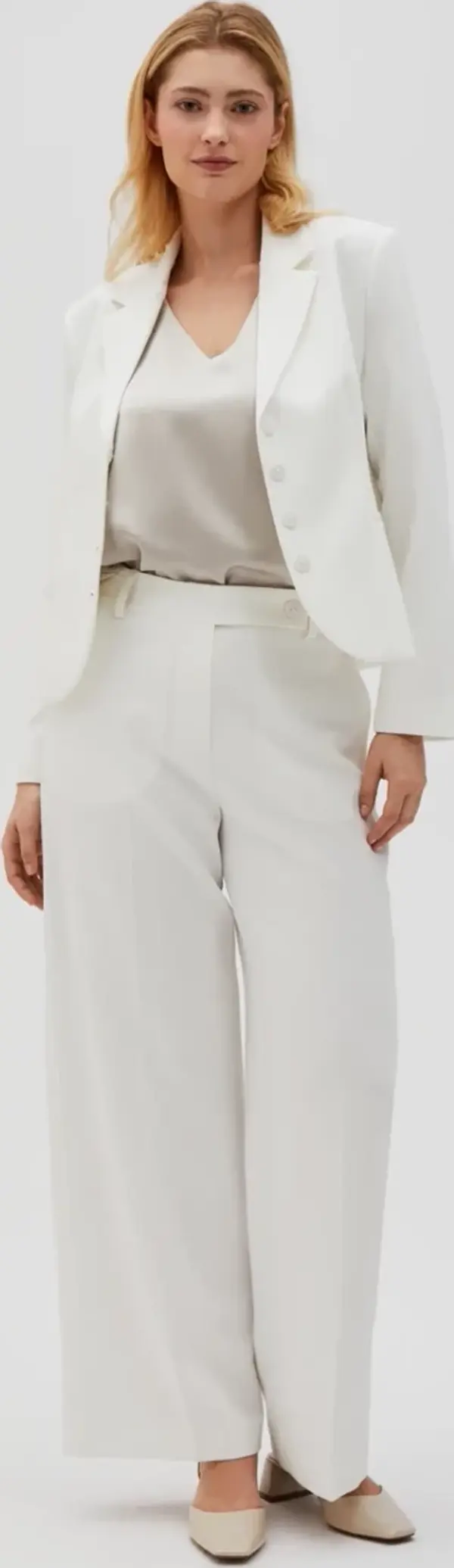 Marisse Marisse Women's Trousers L-Sp-4610 Off White