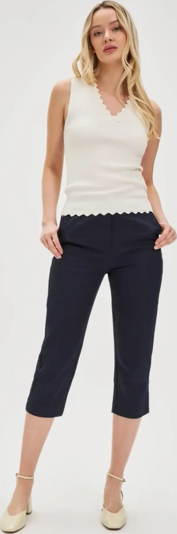 Marisse Marisse Women's Trousers L-Sp-4615 Navy