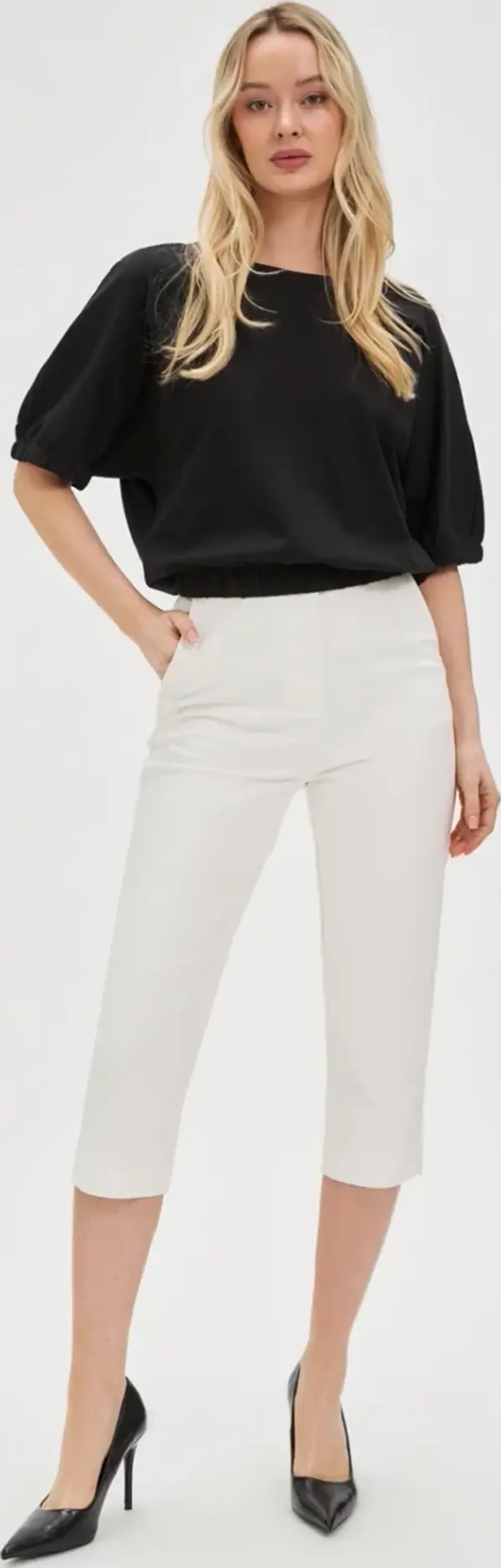 Marisse Marisse Women's Trousers L-Sp-4615 Off White