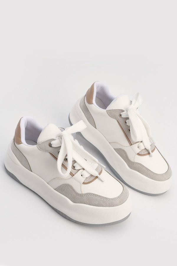 Marjin Marjin дамски маратонки дантела нагоре дебели еднолични спортни обувки Samra бяло