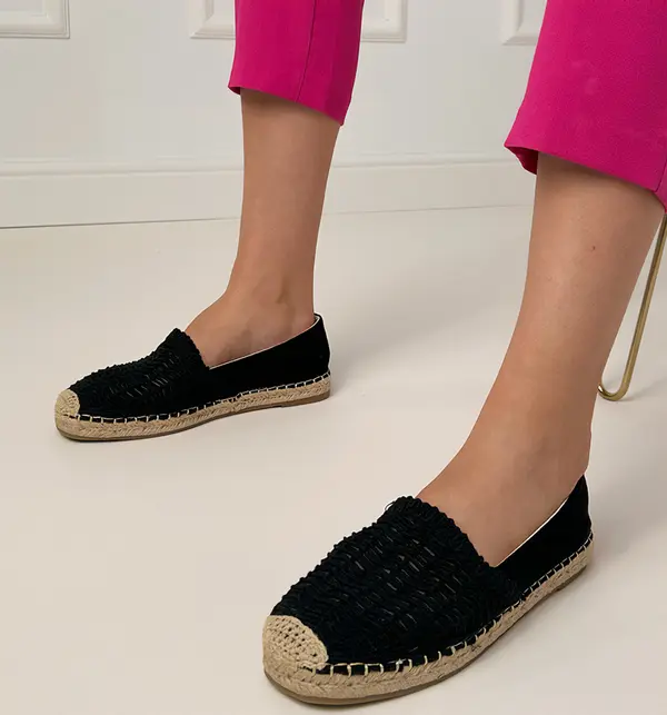 marka niezdefiniowana marka niezdefiniowana Black openwork platform espadrilles Plevis