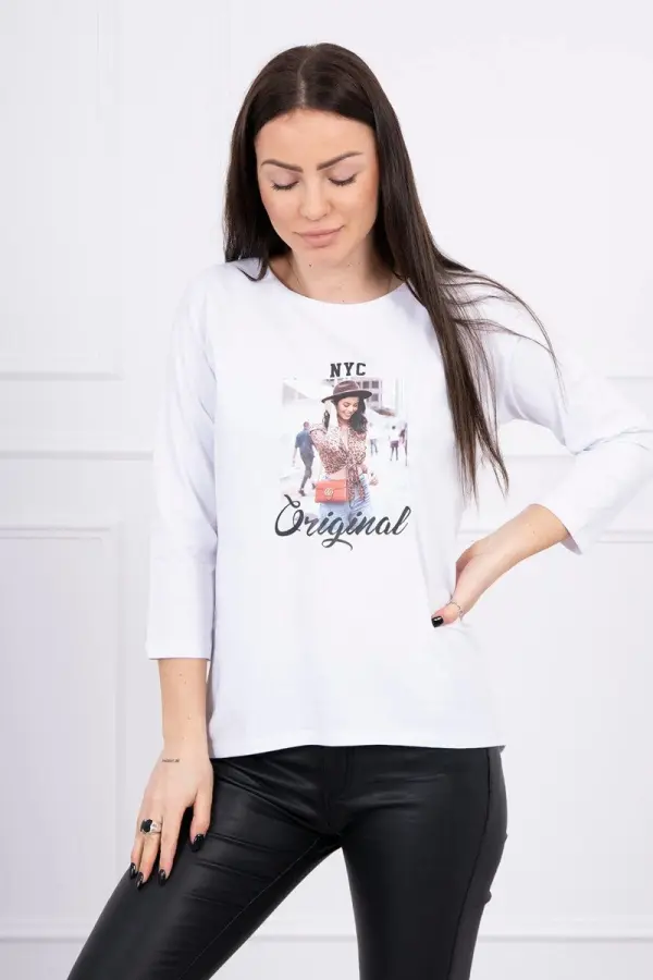 Kesi marka niezdefiniowana Blouse with print Original white