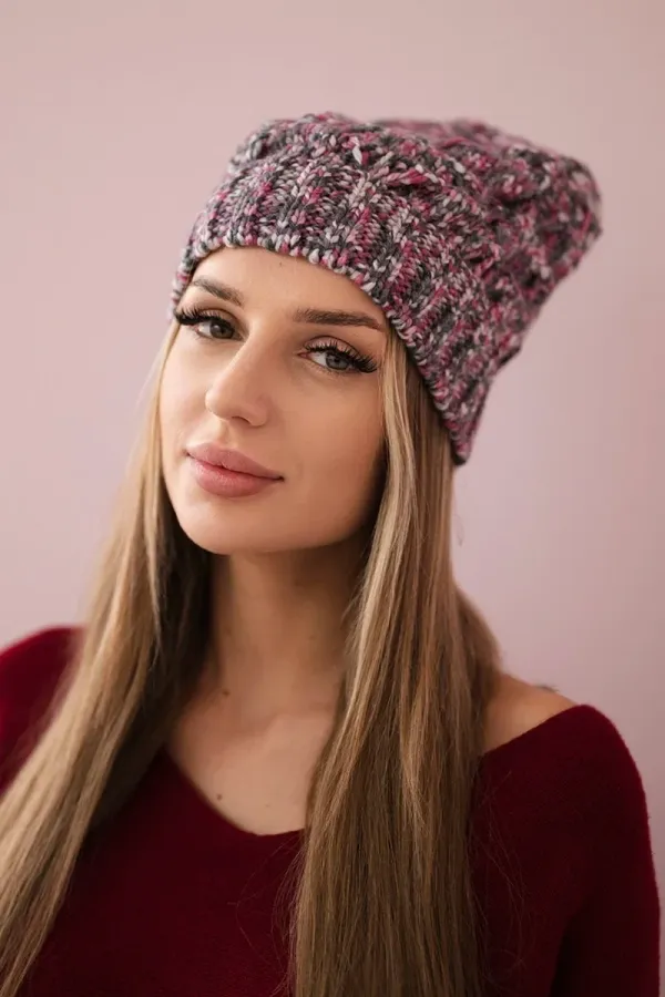 marka niezdefiniowana marka niezdefiniowana Cap with fleece Roksana K209 purple + graphite