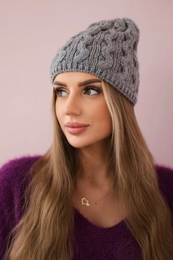 Kesi marka niezdefiniowana Cap with fleece Teresa K285 dark grey