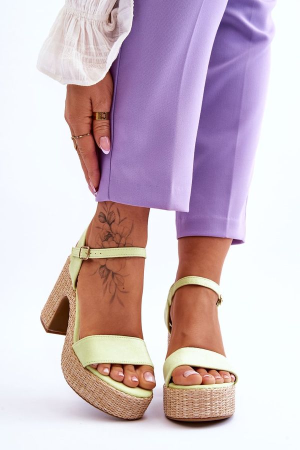 marka niezdefiniowana marka niezdefiniowana Дамски ажурни велурени боти Green Enrissa