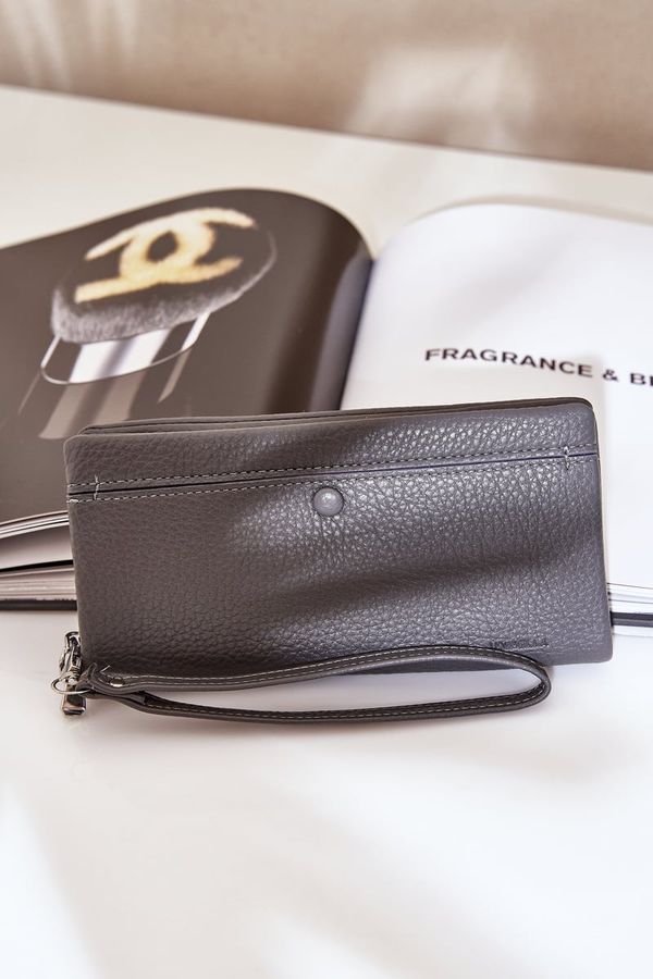 marka niezdefiniowana marka niezdefiniowana Дамски Портфейл С Тиснение Еко Кожа Сива Martiel