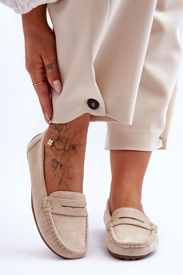 marka niezdefiniowana marka niezdefiniowana Дамски велурени мокасини бежови Lenvie