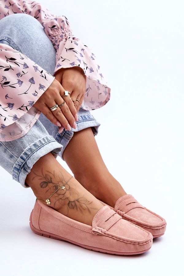 marka niezdefiniowana marka niezdefiniowana Дамски велурени мокасини светло розови Lenvie