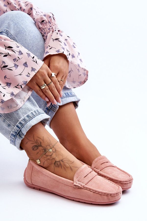 marka niezdefiniowana marka niezdefiniowana Дамски велурени мокасини светло розови Lenvie