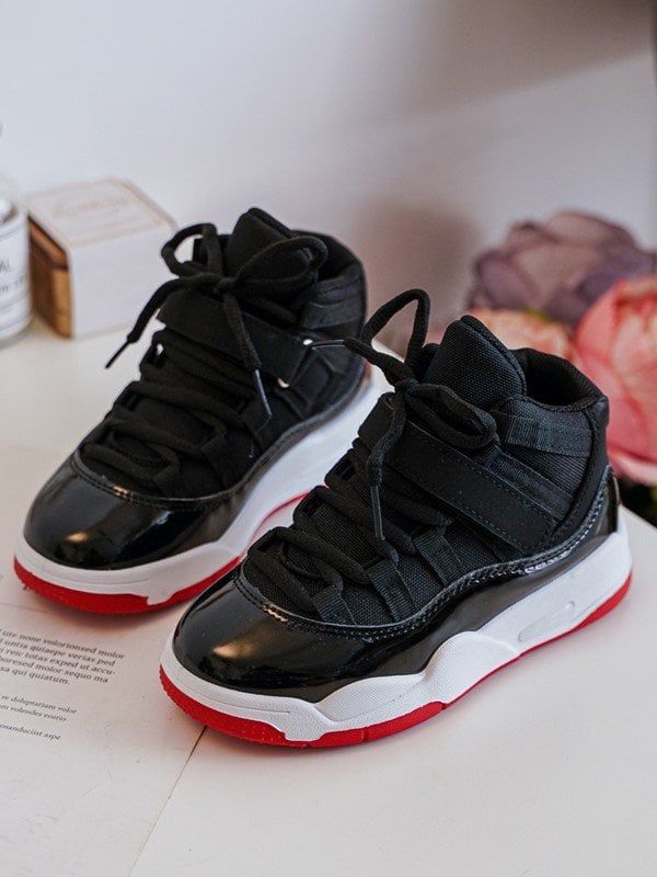 marka niezdefiniowana marka niezdefiniowana Детски спортни обувки с връзки Черно-Червени Дарина