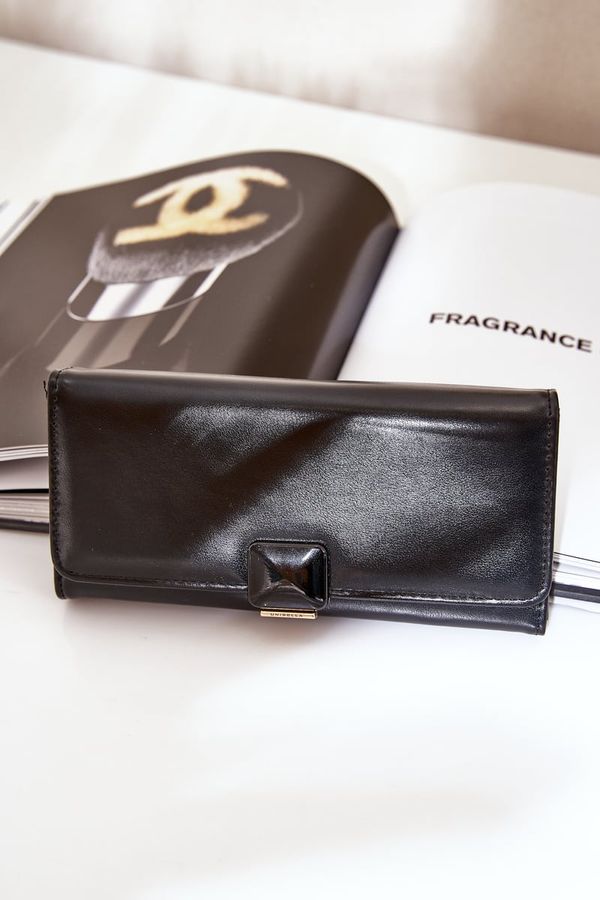 marka niezdefiniowana marka niezdefiniowana Еко Кожен Гладък Дамски Портфейл Черен Еролия