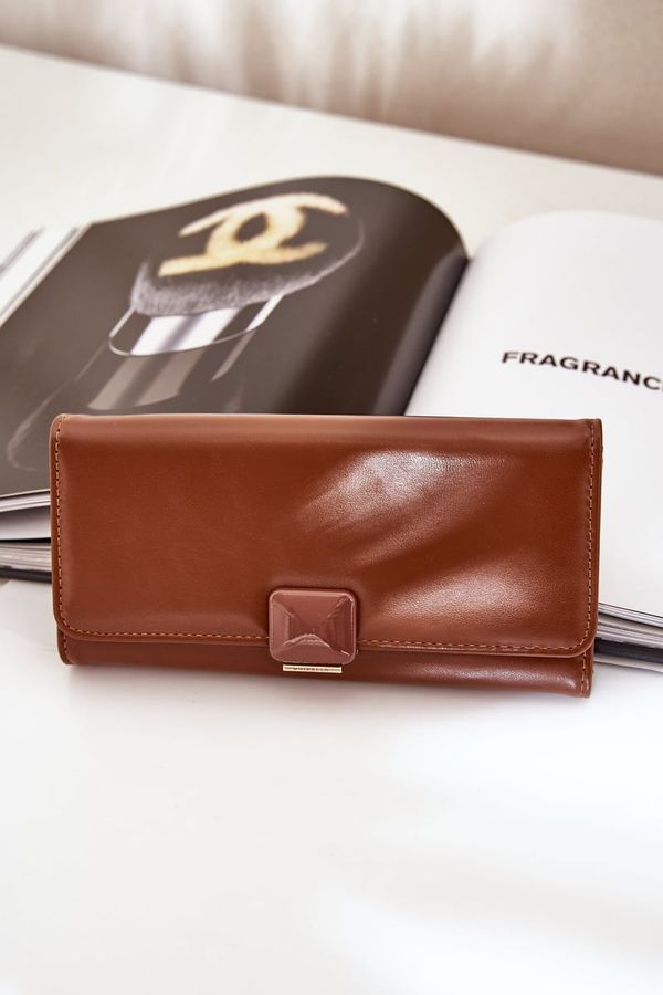 marka niezdefiniowana marka niezdefiniowana Еко Кожен Гладък Дамски Портфейл Кафяв Erolia