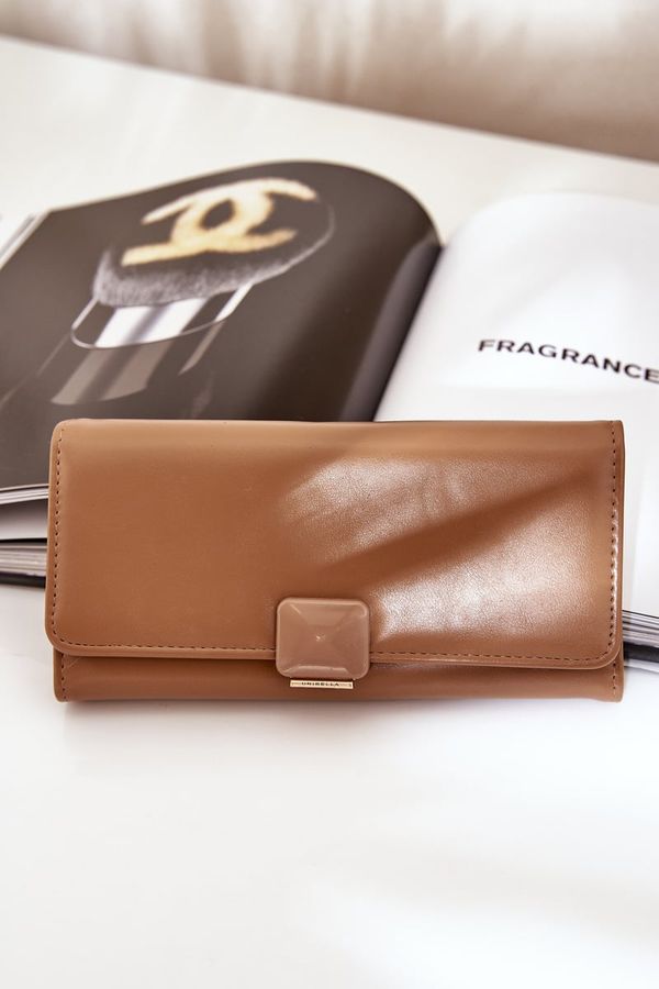 marka niezdefiniowana marka niezdefiniowana Еко Кожен Гладък Женски Портфейл Тъмно Бежов Erolia