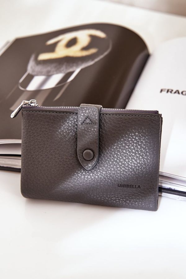 marka niezdefiniowana marka niezdefiniowana Еко Кожен Портфейл Женски Тъмен Сив Bronica