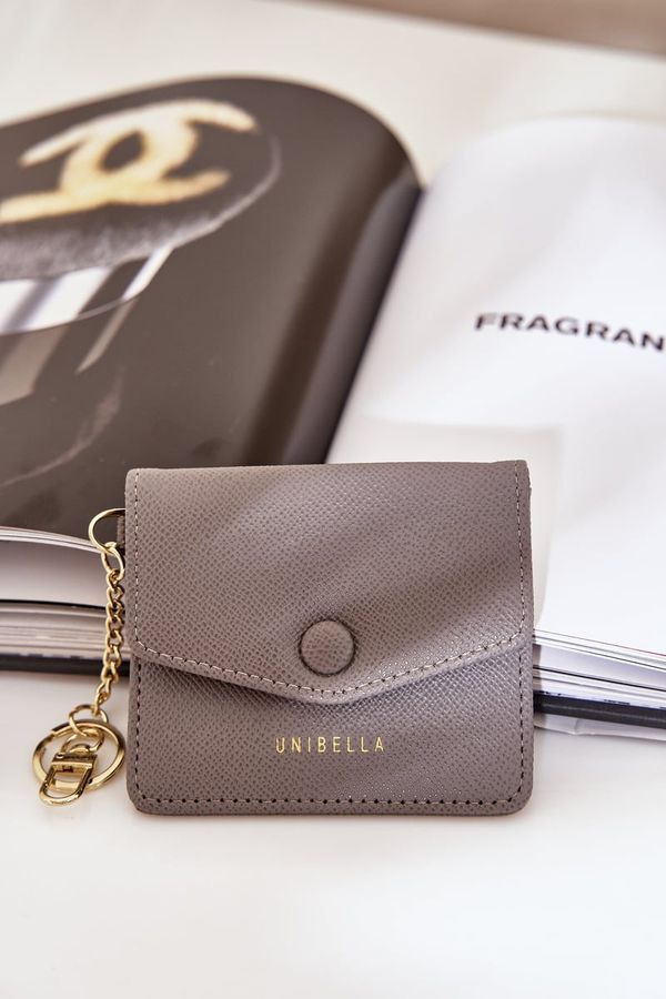 marka niezdefiniowana marka niezdefiniowana Калъф За Карти С Златен Презареждаем Ключодържател Еко Кожа Сива Иритинме