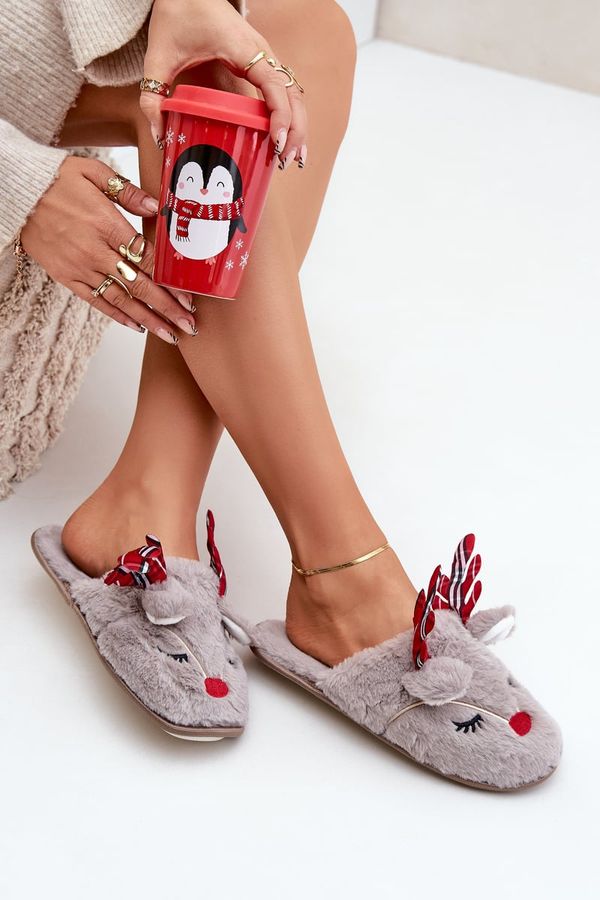 marka niezdefiniowana marka niezdefiniowana Коледни Чехли С Дизайн На Елени Тъмнобежови Sylaia