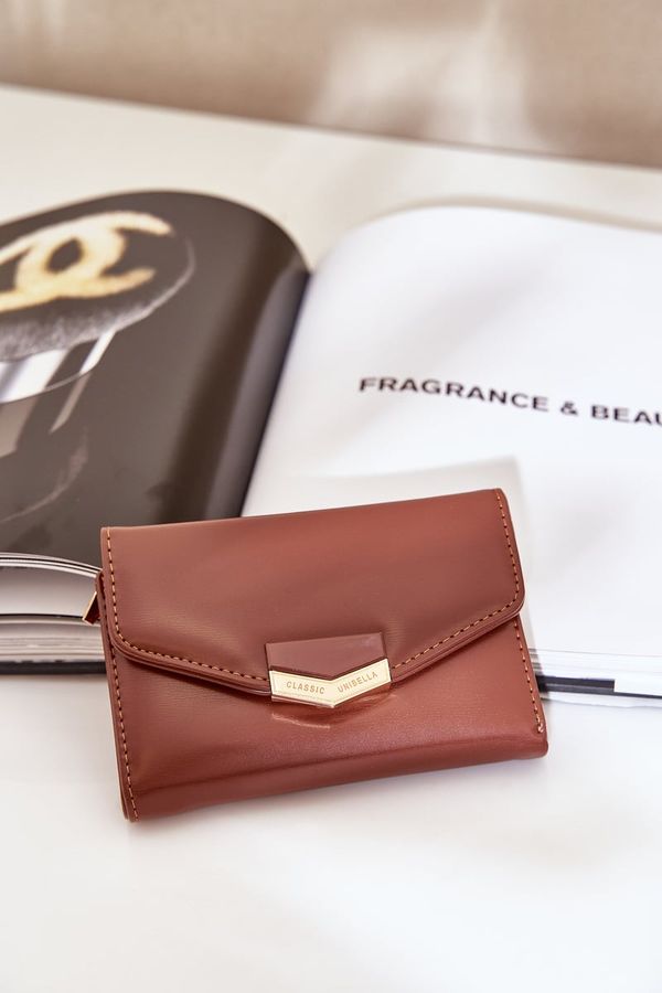 marka niezdefiniowana marka niezdefiniowana Лакиран Дамски Портфейл Кафяв Rahner