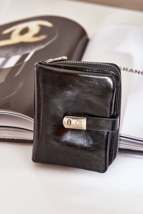 marka niezdefiniowana marka niezdefiniowana Лакиран Дамски Портфейл Портмоне Черен Yathika