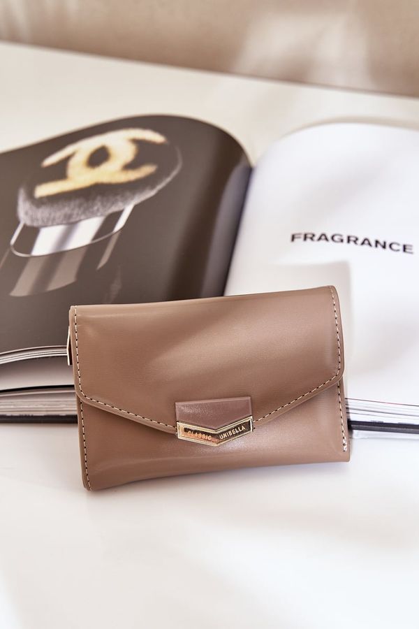 marka niezdefiniowana marka niezdefiniowana Лакиран Дамски Портфейл Тъмен Бежов Rahner