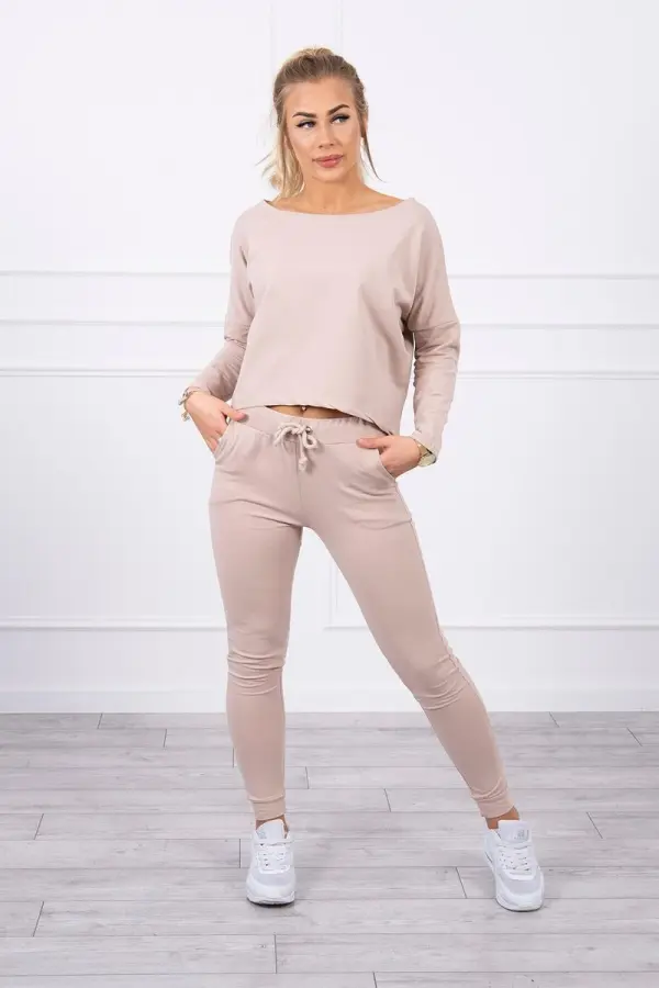 Kesi marka niezdefiniowana Set with oversized blouse beige